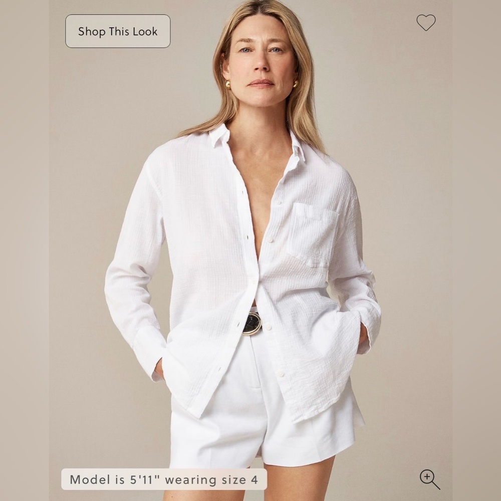 J. Crew Garçon Classic Shirt in Gauze in White Size 10. NWT